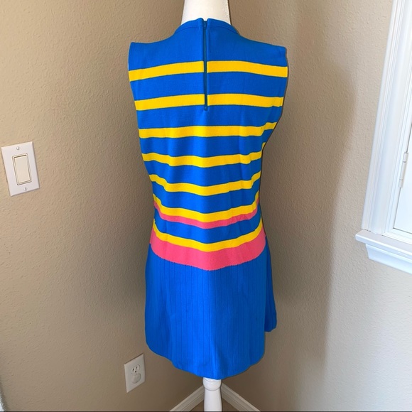 Vintage | 1970s Mini Bold Stripe Shift Dress - Picture 2 of 5